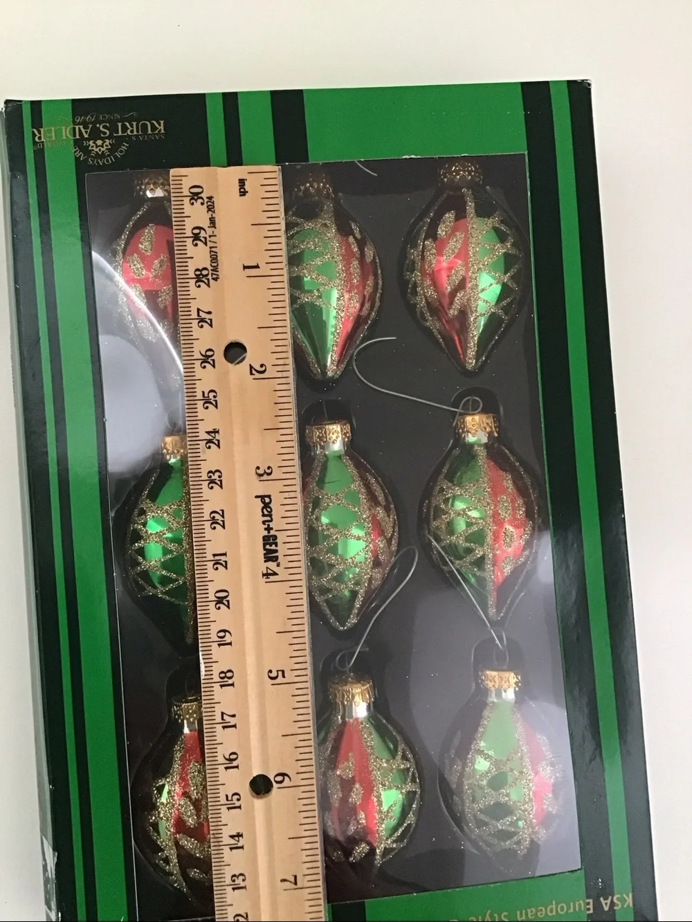 Vintage Kurt S. Adler KSA European Style Miniature Glass Drop Christmas Ornament